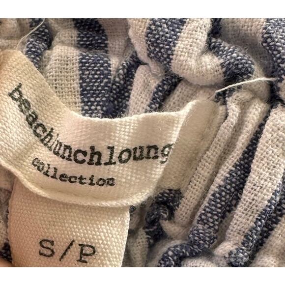 BLL BeachLunchLounge Small Blue Stripe Pants Linen Cotton Blend - Picture 3 of 9